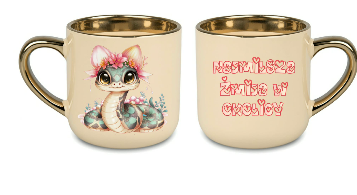 dzien kobiet 400ml kubek ceramiczny ze złotym rantem i uchem