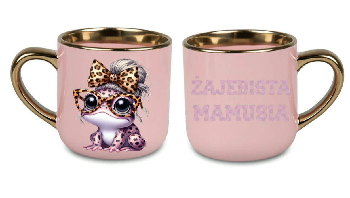 Kubek ceramiczny z wieczkiem i korkowym odczepianym spodem 400ml dzień mamy i taty