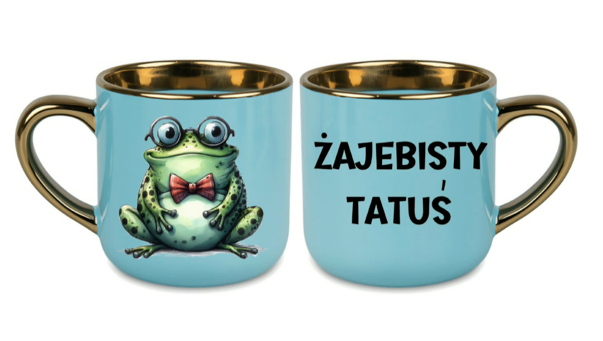 Kubek ceramiczny z wieczkiem i korkowym odczepianym spodem 400ml dzień mamy i taty